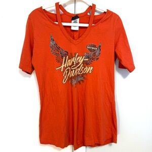 Harley-Davidson Women's Orange Graphic Tee